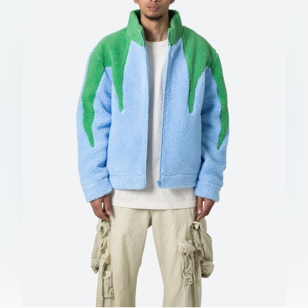 MNML Green and‎ Blue Sherpa Jacket